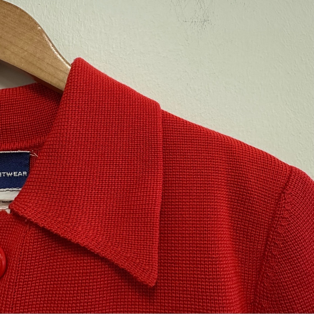 Vintage Wool Blend LeRoy Red-Orange Button-Up Cardigan - Picture 5 of 8